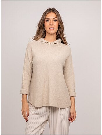 Jersey con capucha de punto suave con mezcla de alpaca kattem