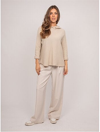 Jersey con capucha de punto suave con mezcla de alpaca kattem