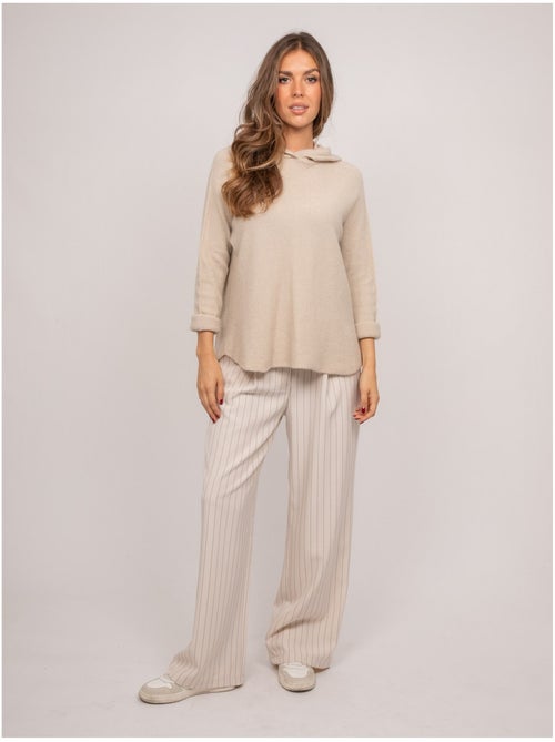 Jersey con capucha de punto suave con mezcla de alpaca kattem - Kiabi Jersey con capucha de punto suave con mezcla de alpaca kattem - Kiabi