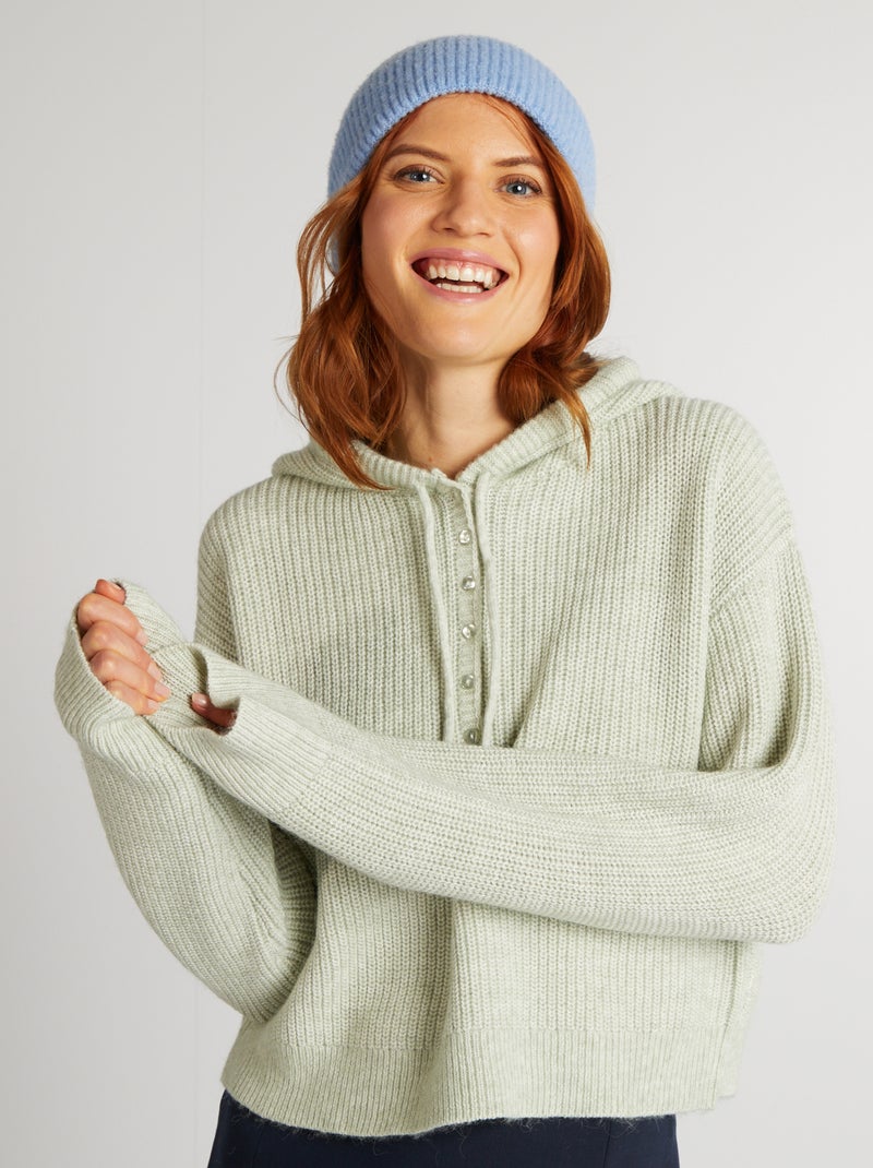 Jersey con capucha VERDE - Kiabi