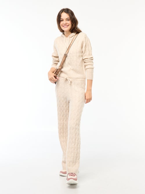 Jersey con capucha y diseño trenzado - Kiabi