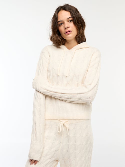 Jersey con capucha y diseño trenzado - Kiabi