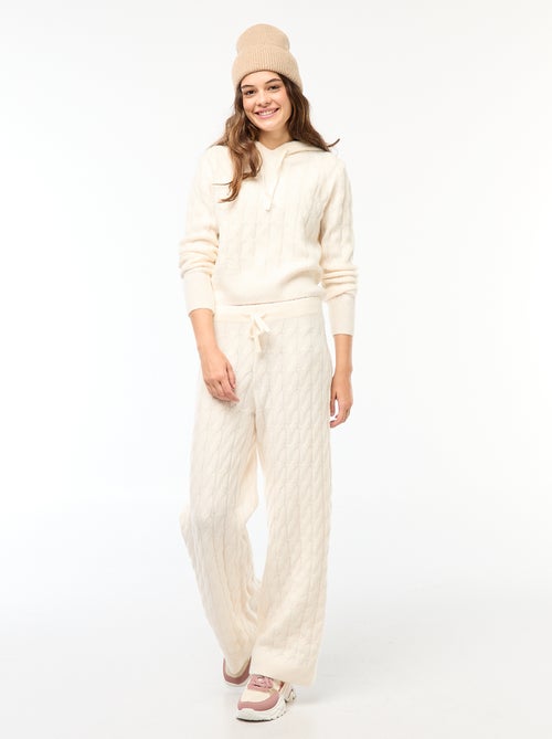 Jersey con capucha y diseño trenzado - Kiabi