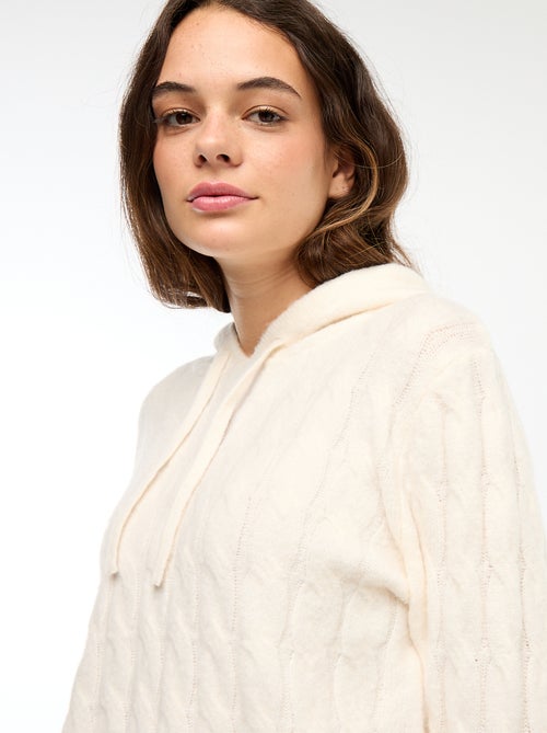 Jersey con capucha y diseño trenzado - Kiabi