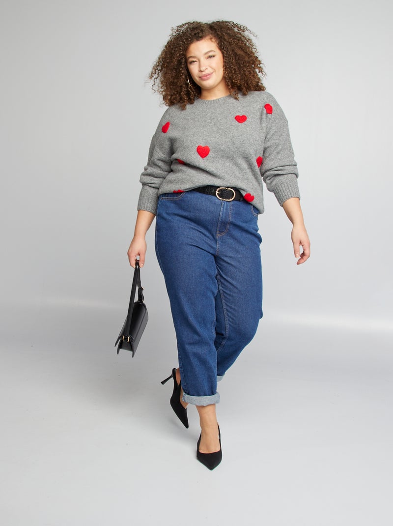 Jersey con corazones San Valentín GRIS - Kiabi