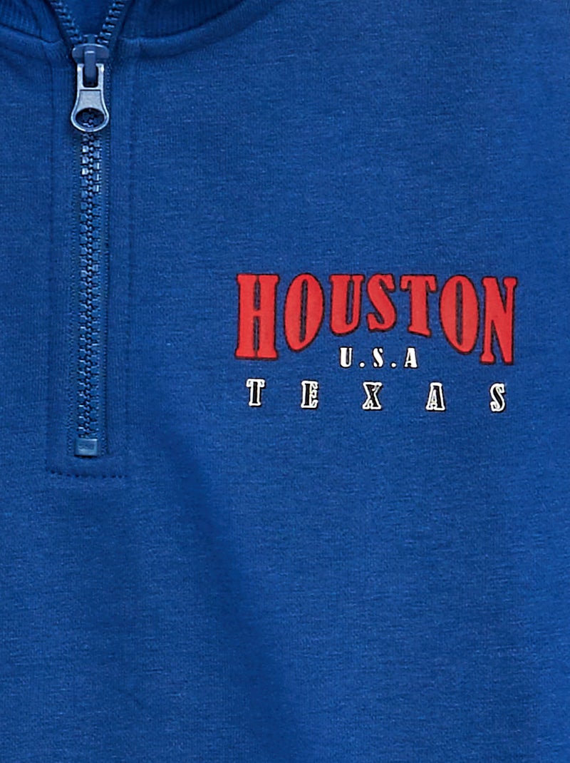 Jersey con cremallera en el cuello AZUL - Kiabi