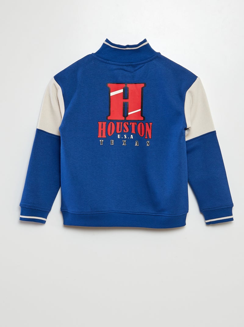 Jersey con cremallera en el cuello AZUL - Kiabi