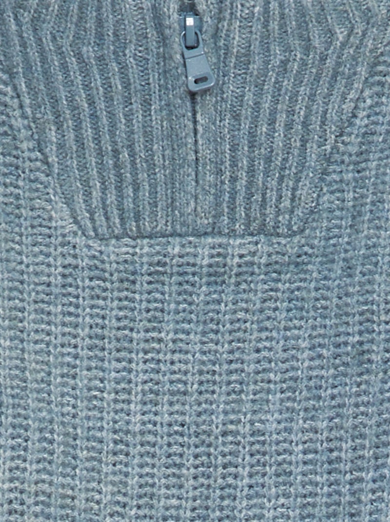 Jersey con cremallera en el cuello AZUL - Kiabi