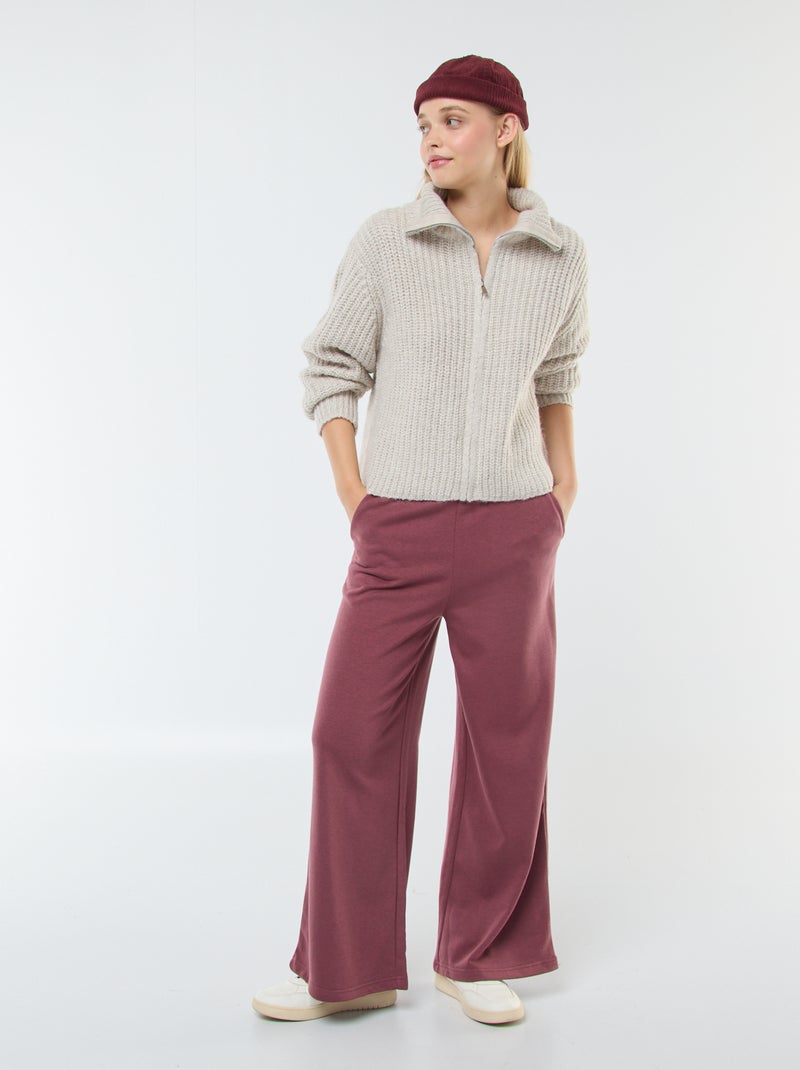 Jersey con cremallera en el cuello Beige - Kiabi