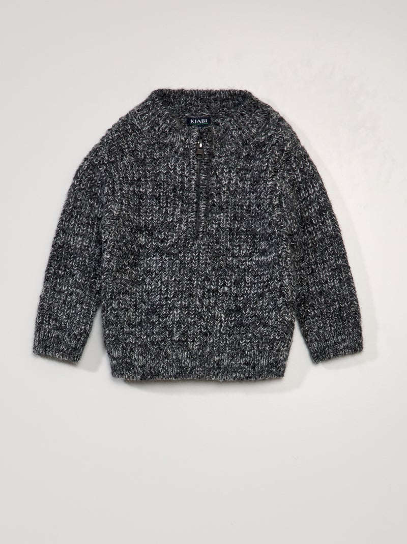 Jersey con cremallera en el cuello GRIS - Kiabi