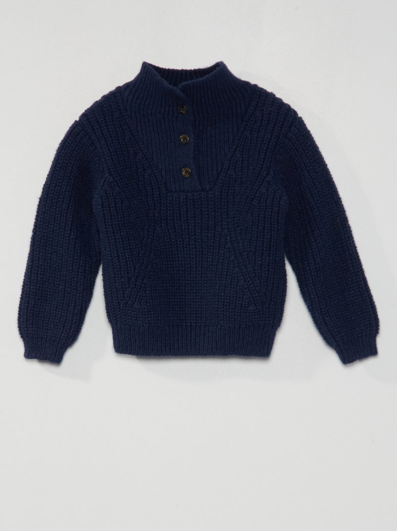 Jersey con cremallera en el cuello negro iris - Kiabi