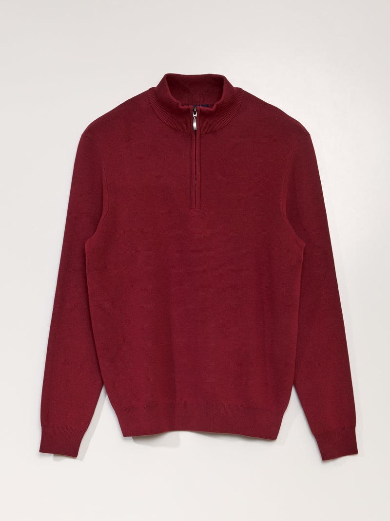 Jersey con cremallera en el cuello ROJO - Kiabi