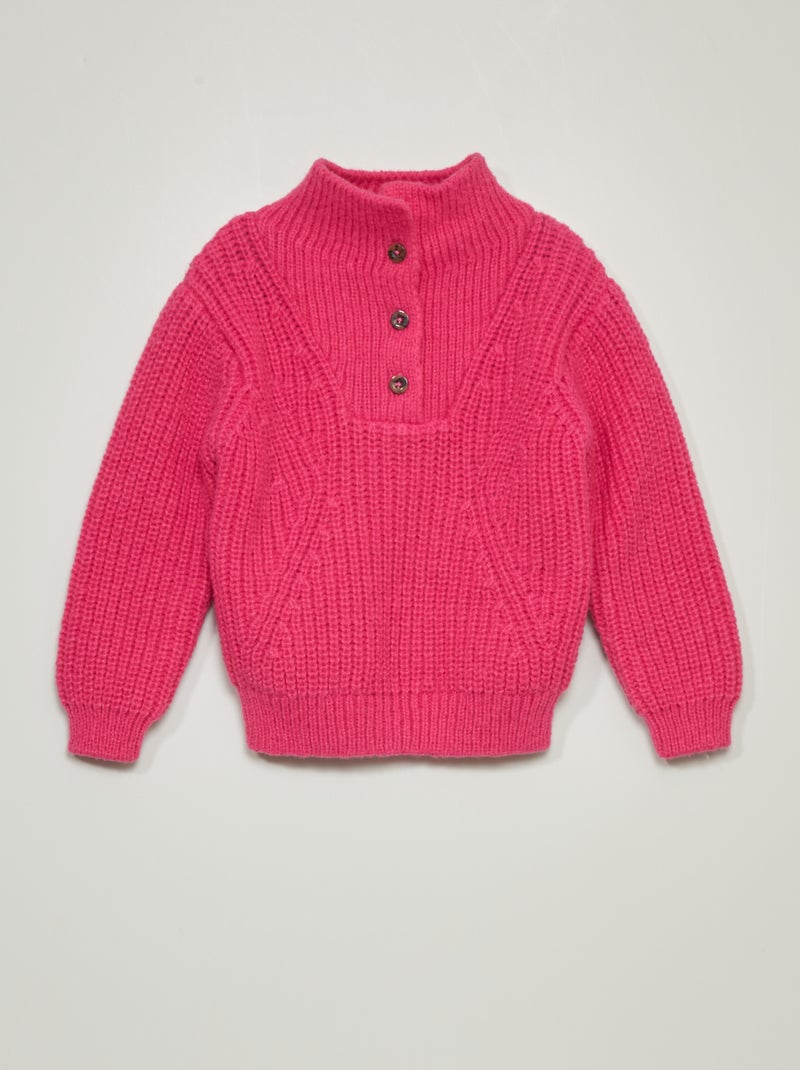 Jersey con cremallera en el cuello rosa casis - Kiabi