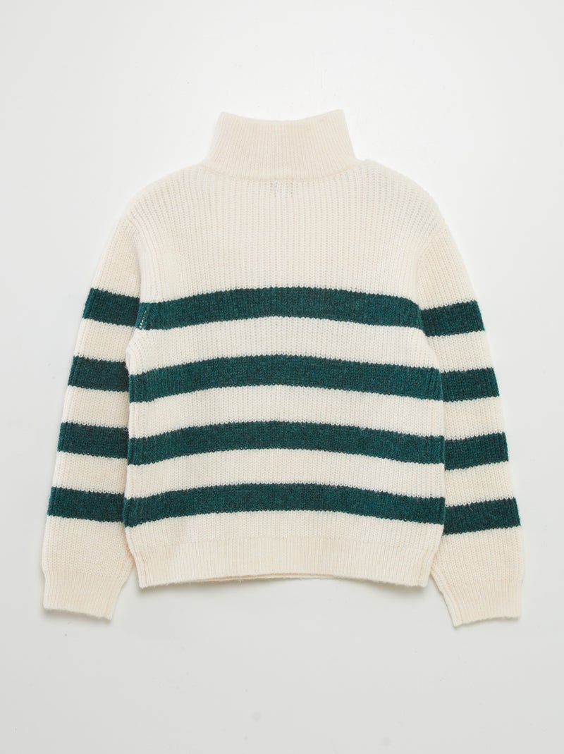 Jersey con cremallera en el cuello VERDE - Kiabi