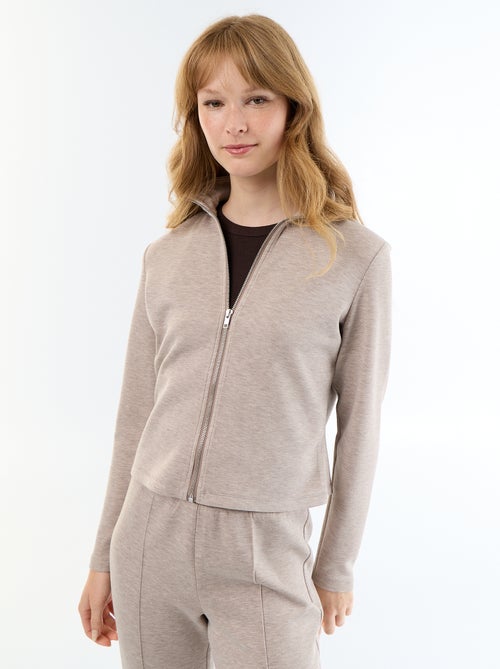 Jersey con cremallera y cuello alto - Kiabi