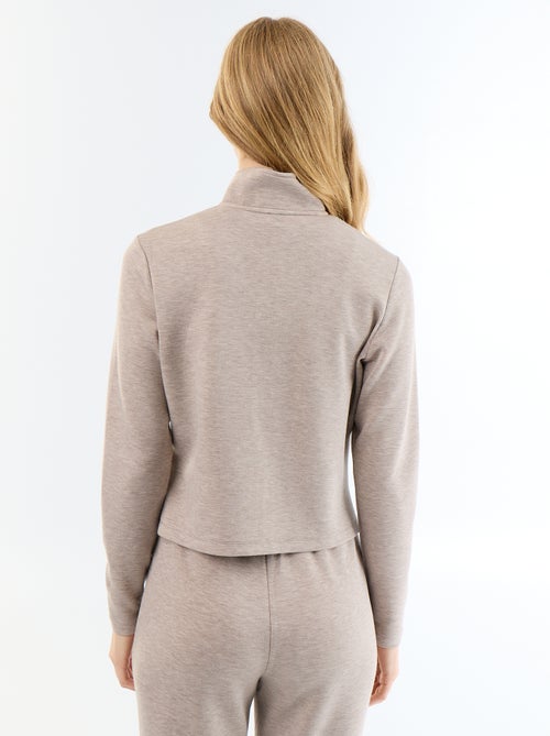 Jersey con cremallera y cuello alto - Kiabi