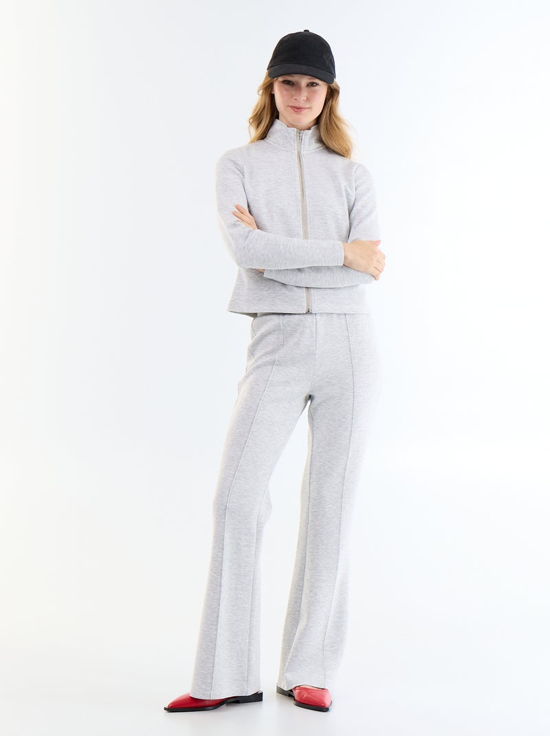 Jersey con cremallera y cuello alto Gris - Kiabi