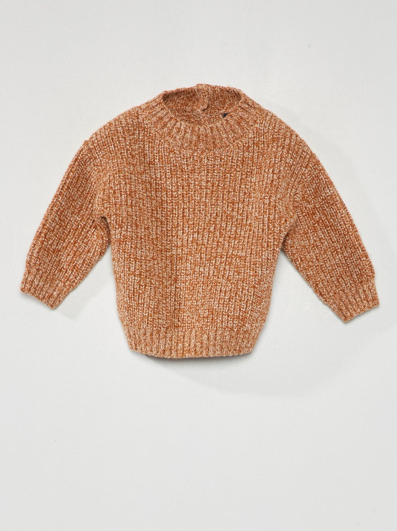 Jersey con cuello abotonado MARRON - Kiabi
