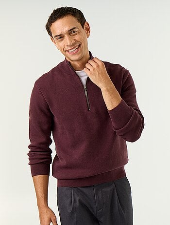 Jersey con cuello alto con cremallera