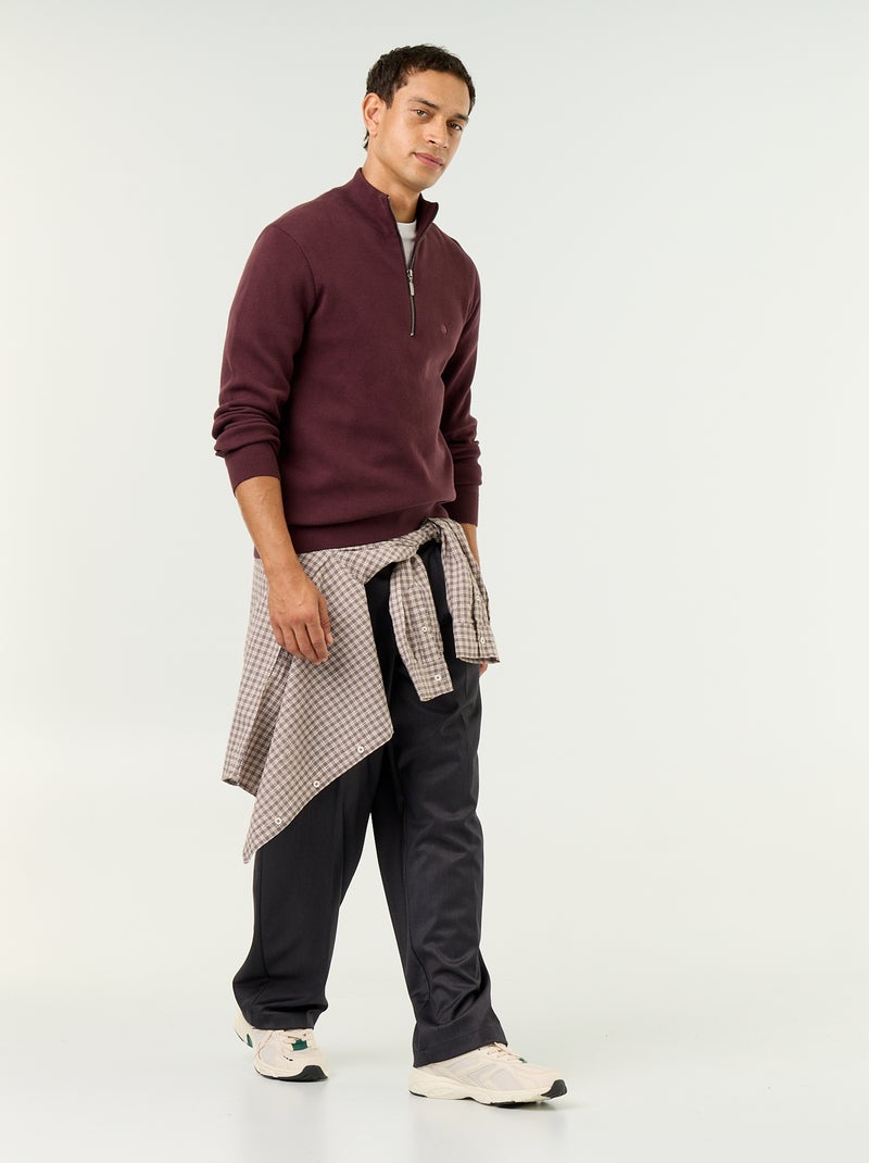 Jersey con cuello alto con cremallera Purpura - Kiabi