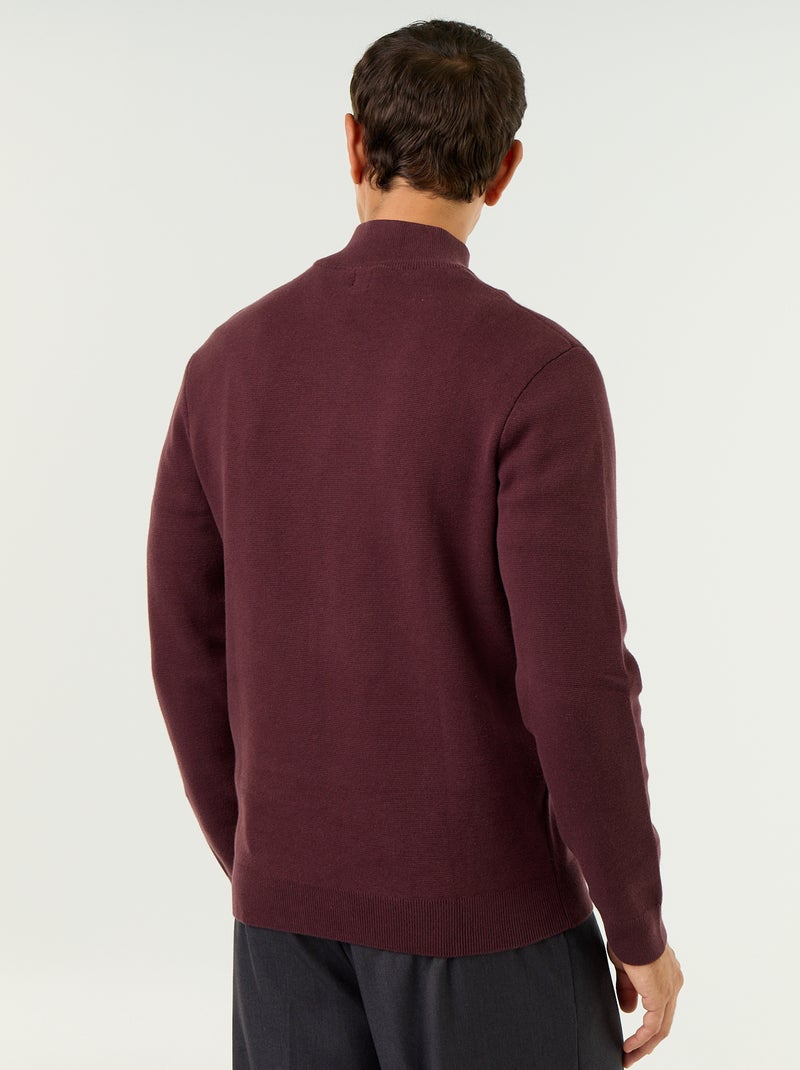 Jersey con cuello alto con cremallera Purpura - Kiabi
