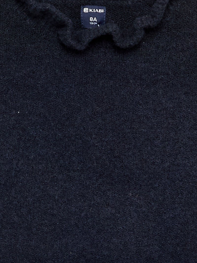Jersey con cuello alto ondulado Azul - Kiabi