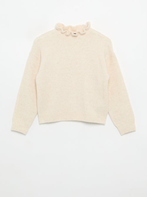 Jersey con cuello alto ondulado - Kiabi