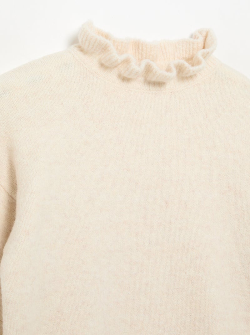 Jersey con cuello alto ondulado Crudo - Kiabi