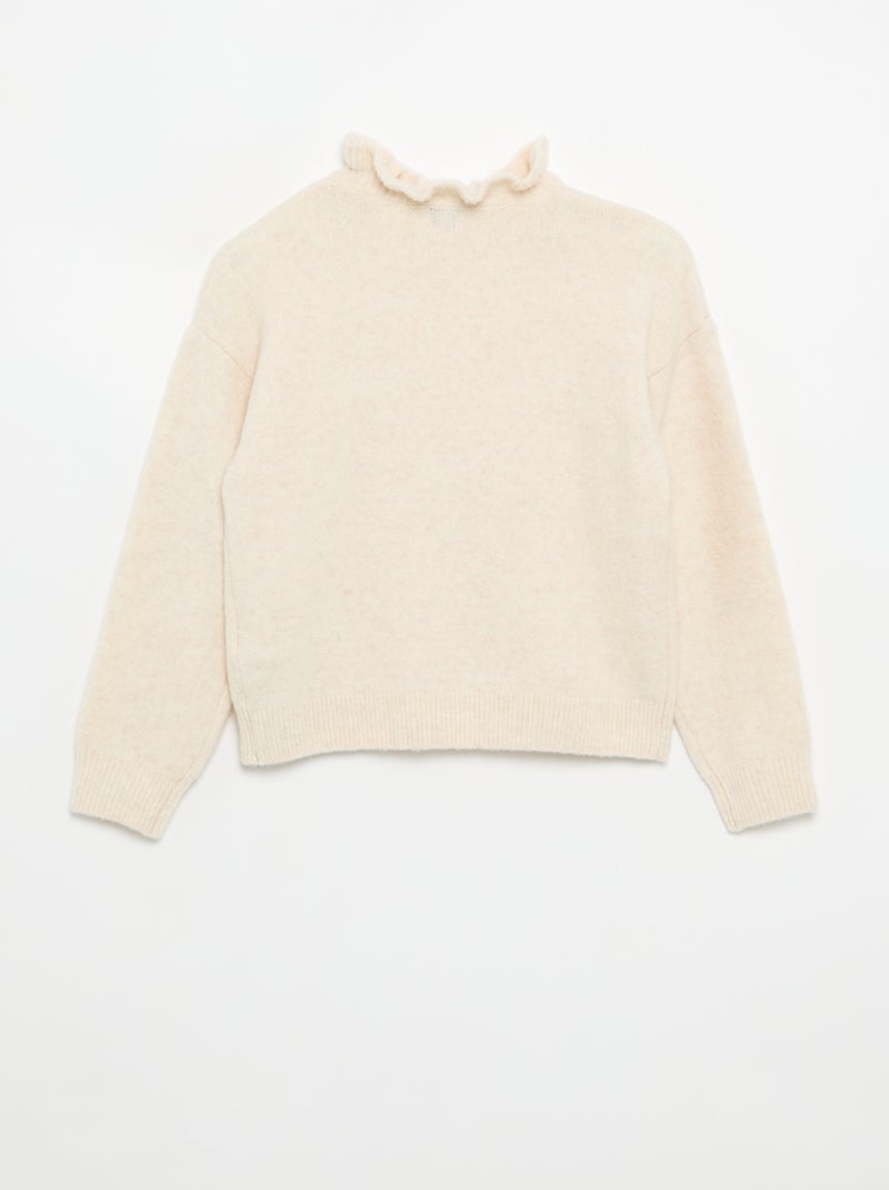Jersey con cuello alto ondulado Crudo - Kiabi