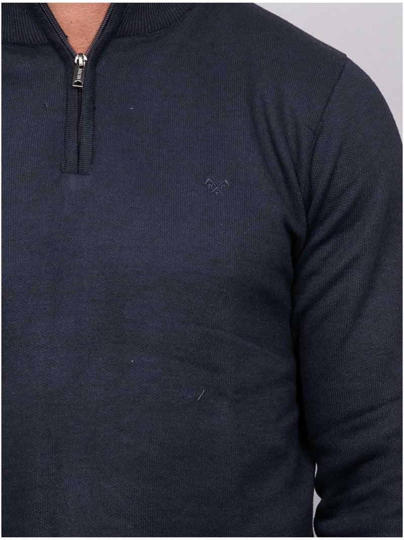Jersey con cuello alto y cremallera larko Azul marino - Kiabi