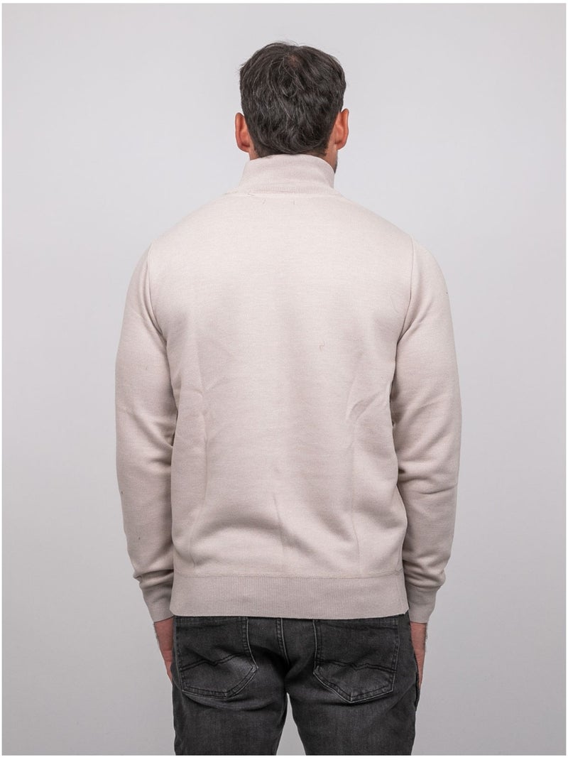 Jersey con cuello alto y cremallera larko Beige - Kiabi