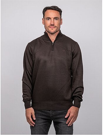 Jersey con cuello alto y cremallera larko