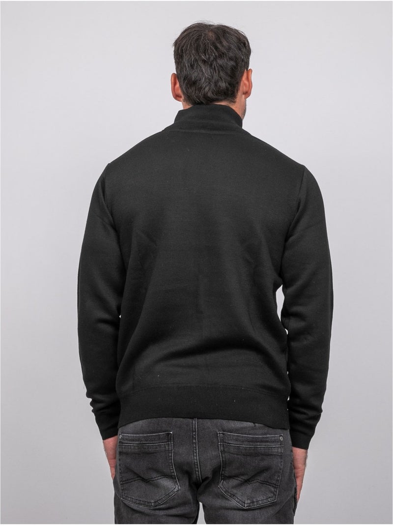 Jersey con cuello alto y cremallera larko Negro - Kiabi