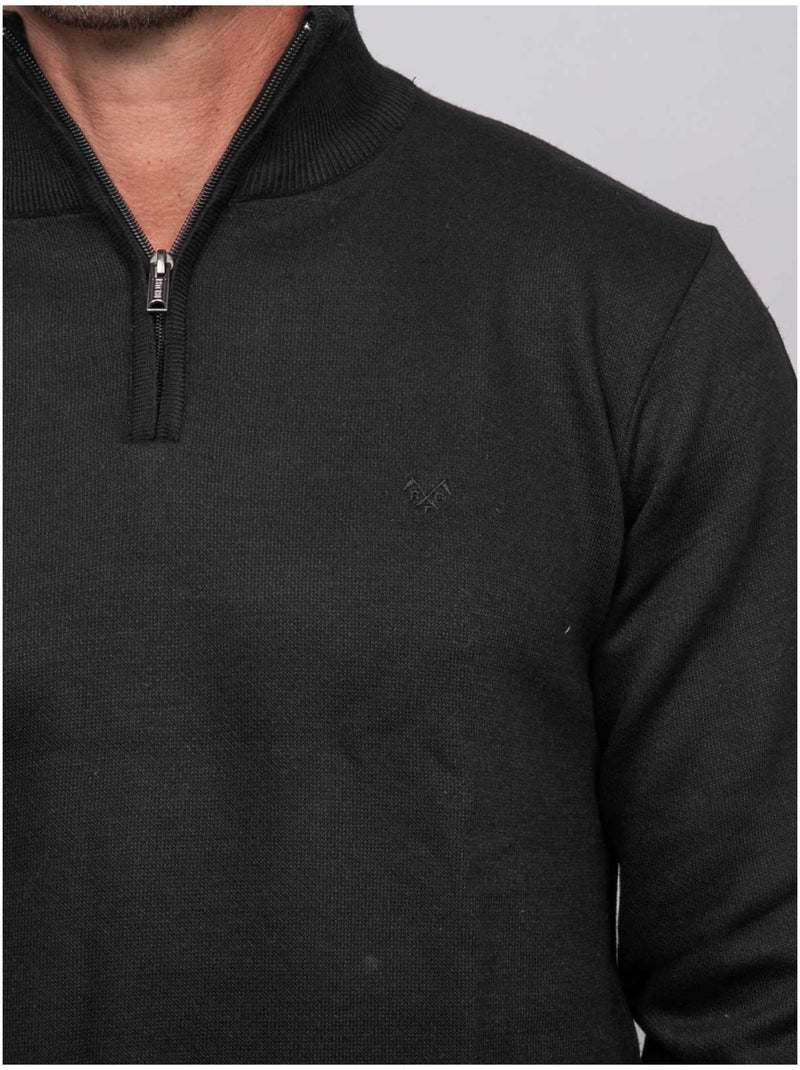 Jersey con cuello alto y cremallera larko Negro - Kiabi