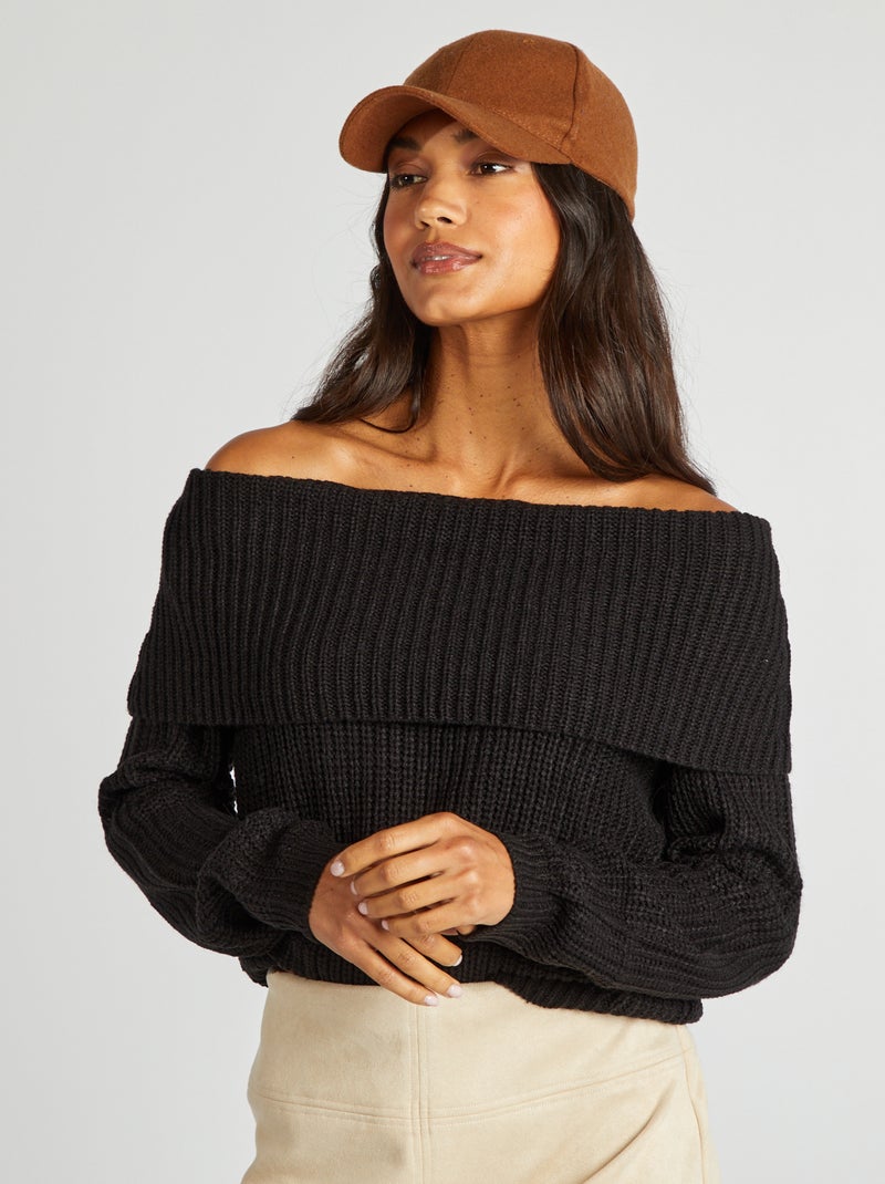 Jersey con cuello bardot 'JDY' NEGRO - Kiabi