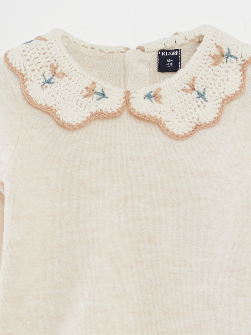 Jersey con cuello bebé BEIGE - Kiabi