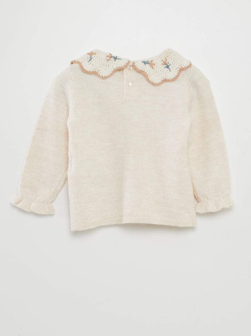 Jersey con cuello bebé BEIGE - Kiabi