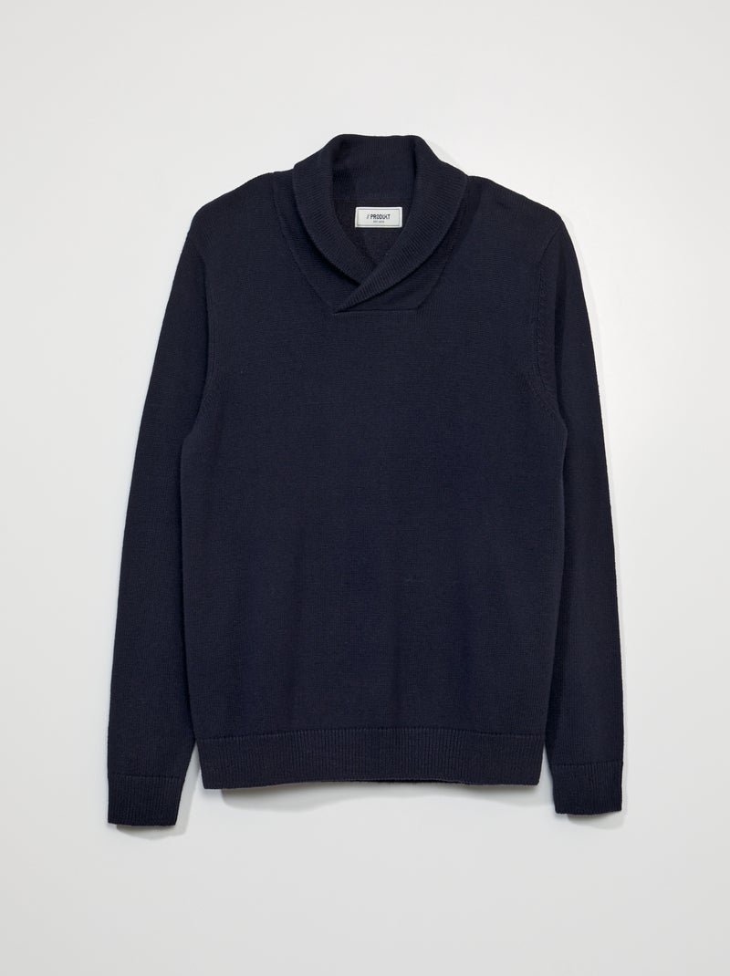 Jersey con cuello chal AZUL - Kiabi