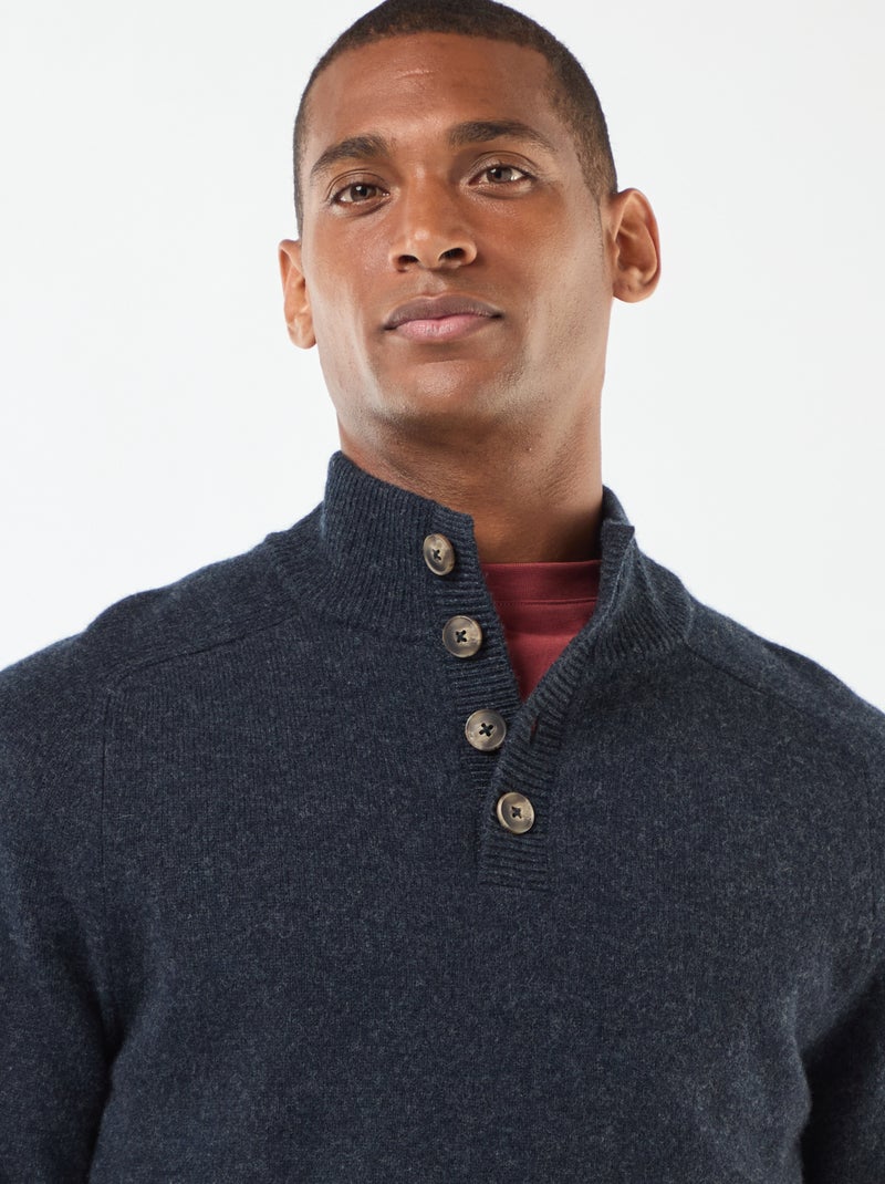 Jersey con cuello chimenea Azul - Kiabi