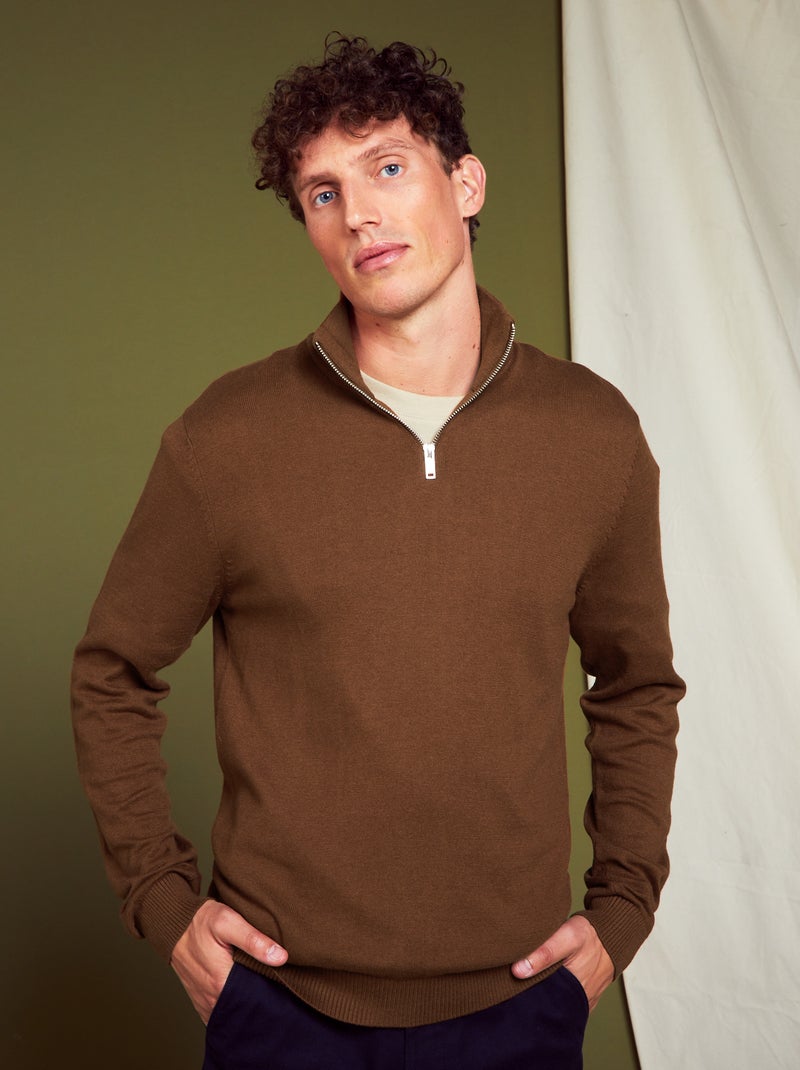 Jersey con cuello chimenea 'Produkt' MARRON - Kiabi