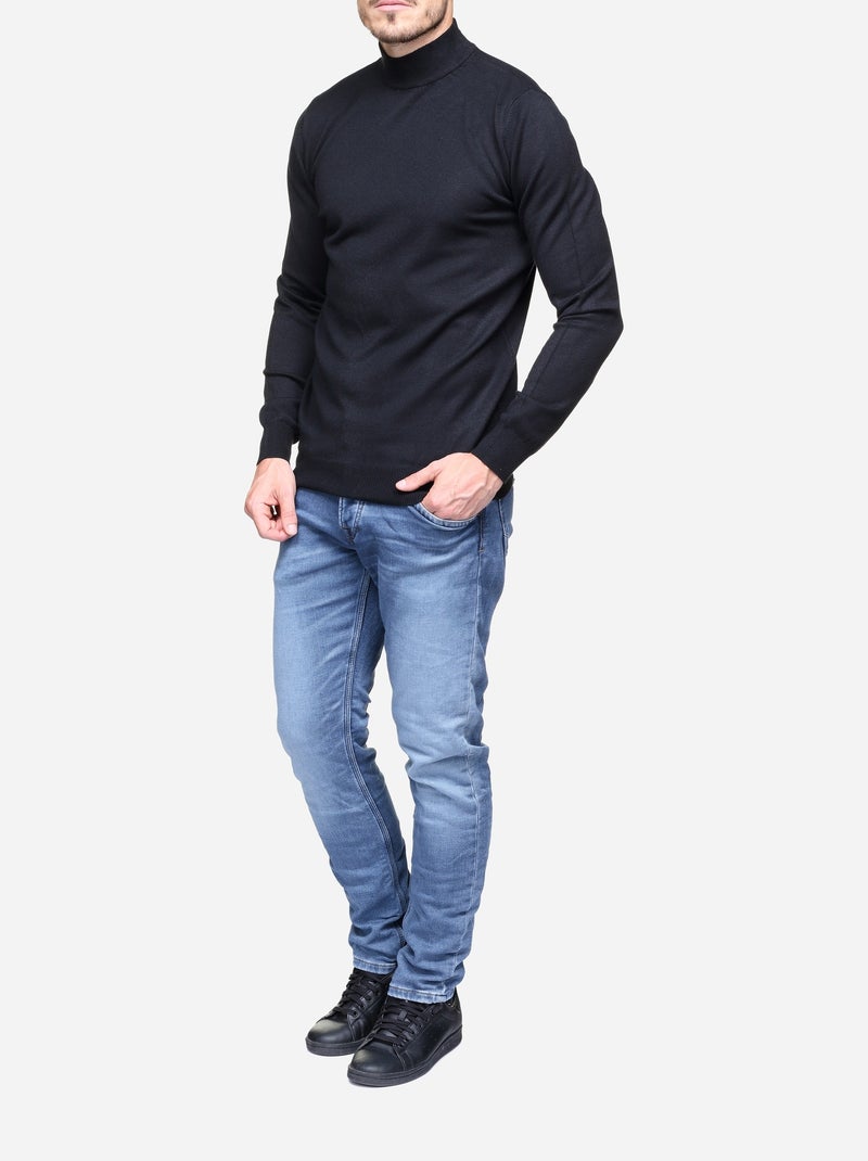 Jersey con cuello de chimenea - Kenzarro Negro - Kiabi