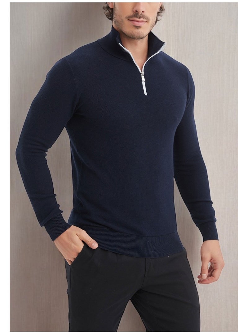Jersey con cuello de embudo Kebello Azul marino - Kiabi