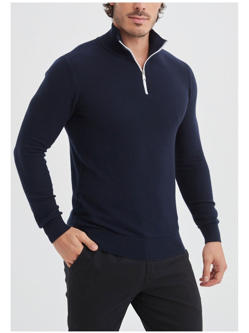 Jersey con cuello de embudo Kebello Azul marino - Kiabi