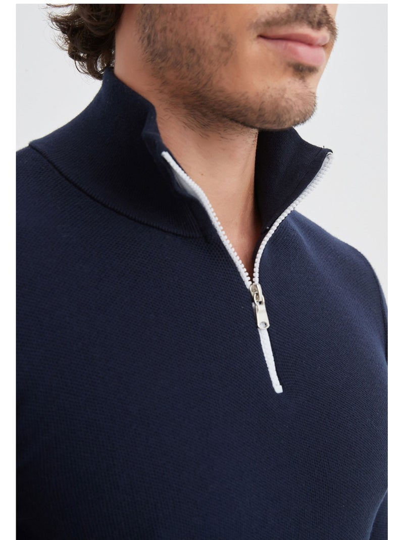 Jersey con cuello de embudo Kebello Azul marino - Kiabi