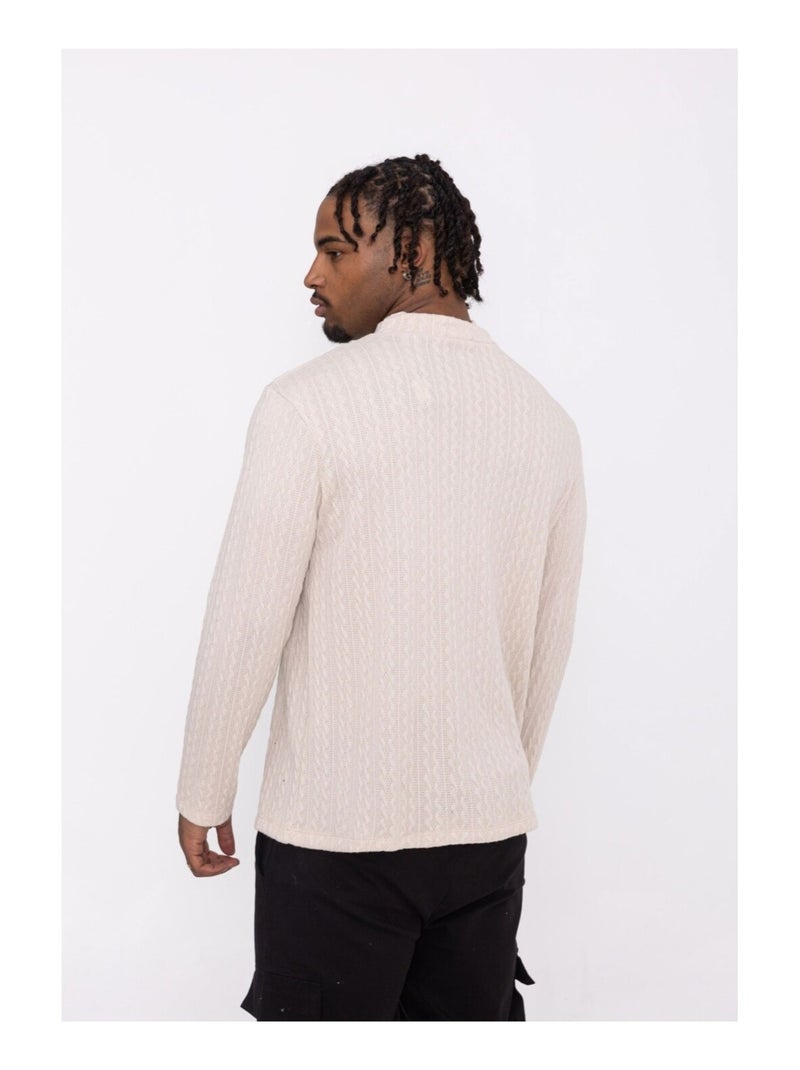 Jersey con cuello de embudo Kebello Beige - Kiabi