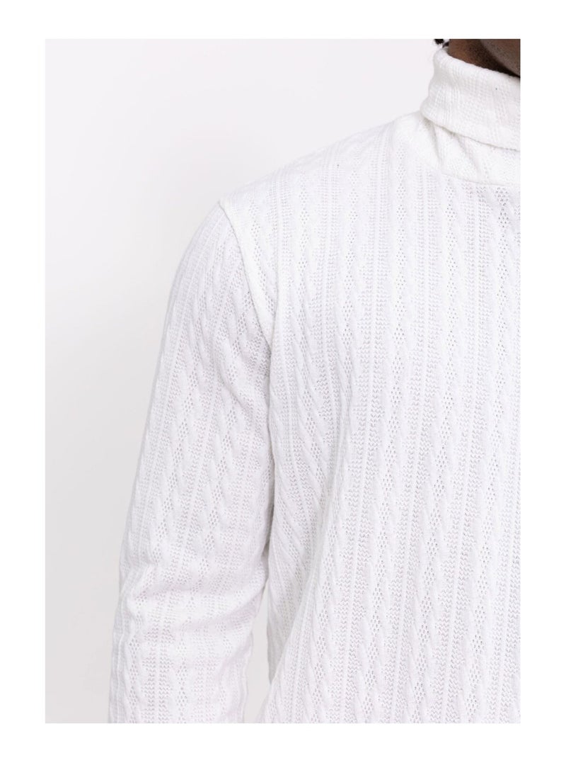 Jersey con cuello de embudo Kebello Blanco - Kiabi