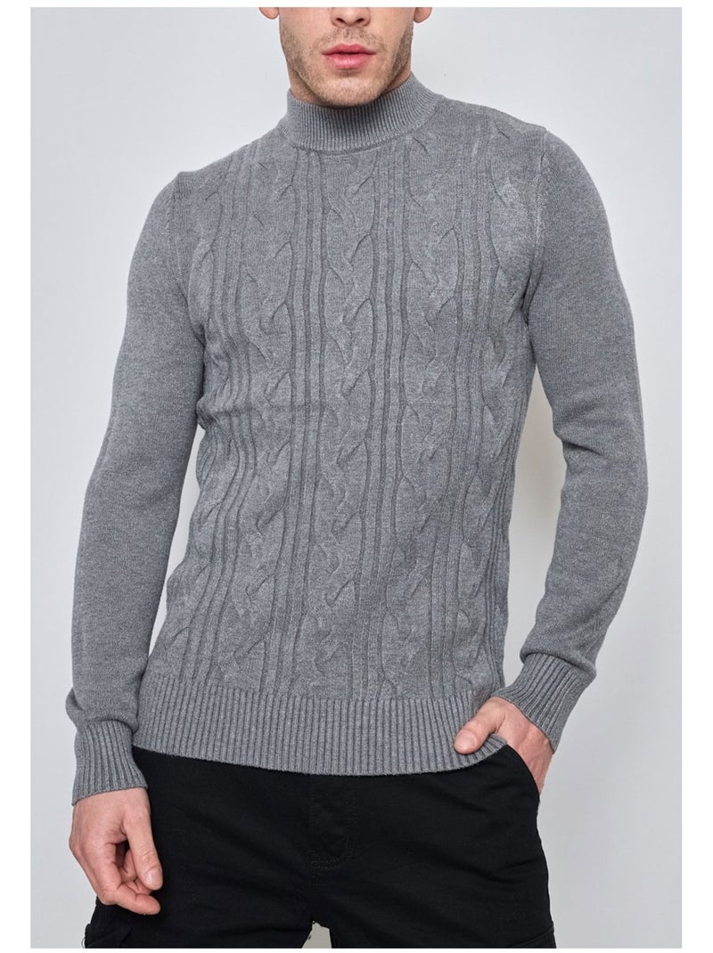 Jersey con cuello de embudo Kebello Gris - Kiabi