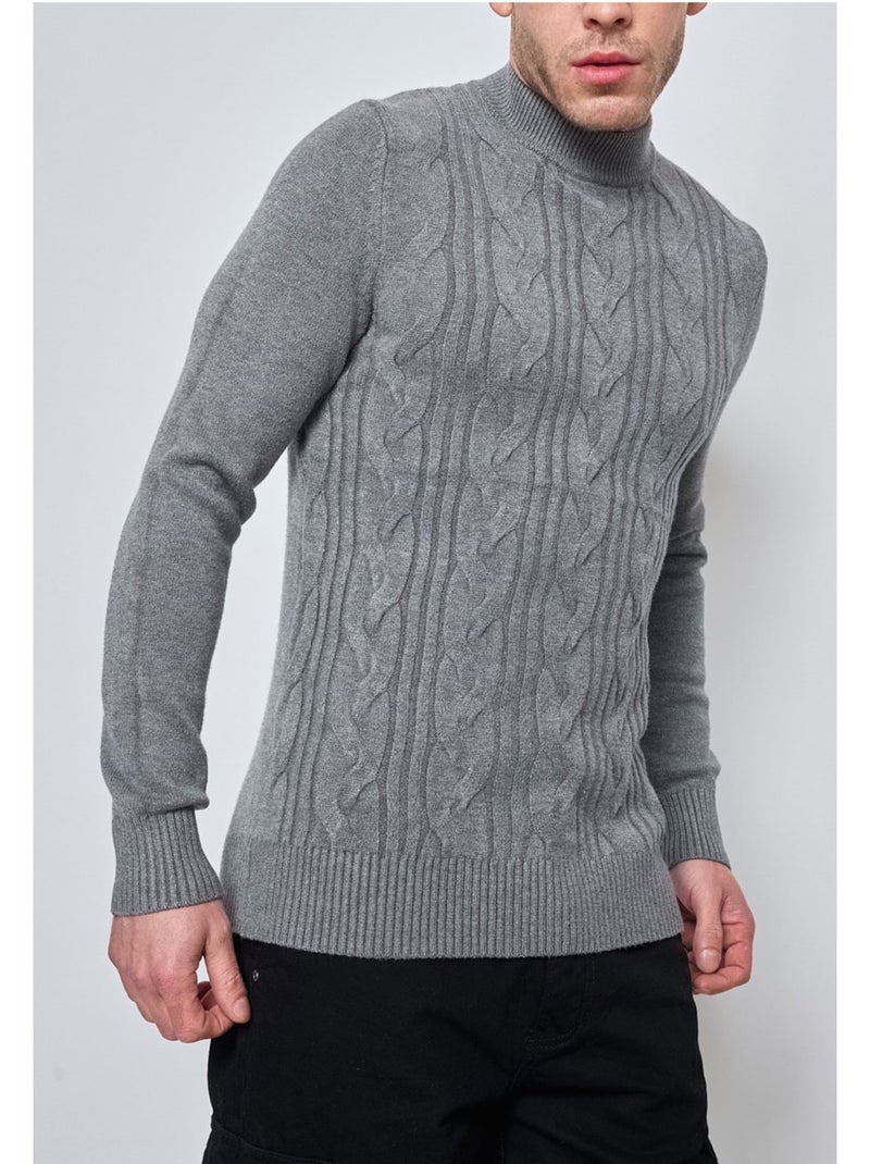 Jersey con cuello de embudo Kebello Gris - Kiabi