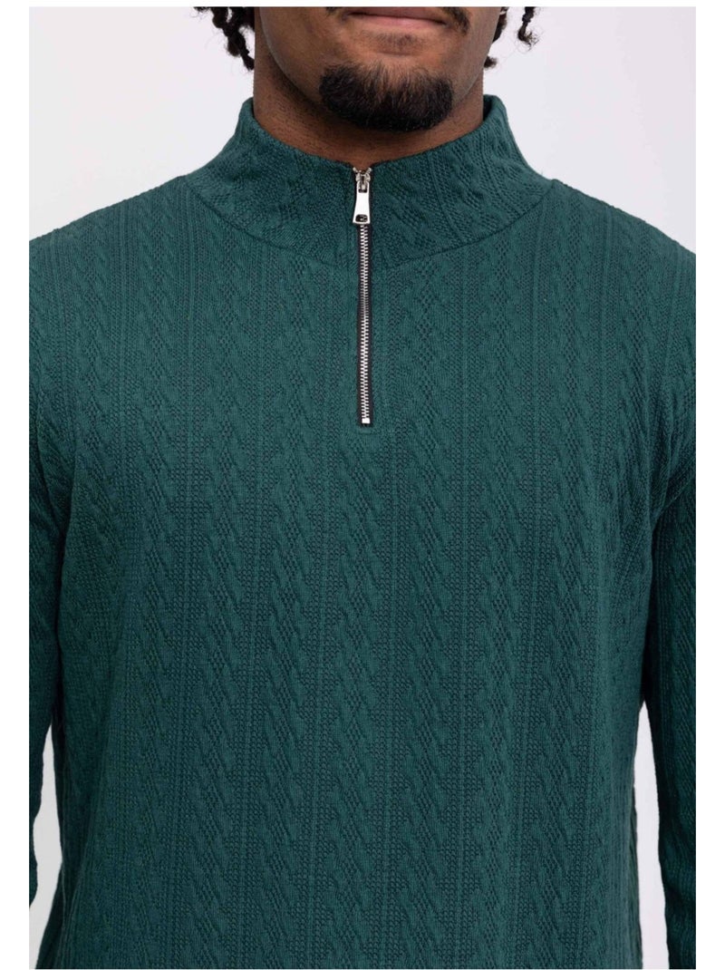 Jersey con cuello de embudo Kebello Verde - Kiabi