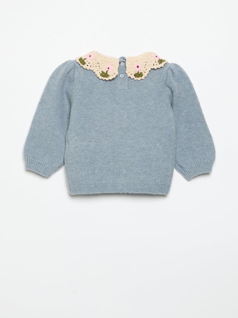 Jersey con cuello de fantasía Azul - Kiabi